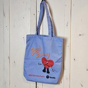 Bad Bunny Spotify Promo Tote Bag – Blue Graphic, Unisex